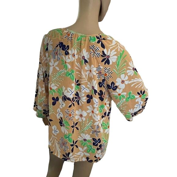 CABI ISLAND BLOUSE‎  2023 FLORAL S LONG GATHERED SLEEVES WITH SMOCKING-PULLOVER - Picture 5 of 12
